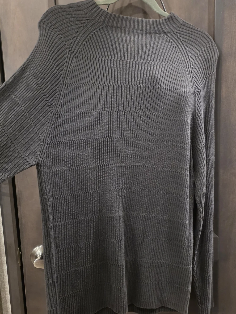 Men's Reunion Charcoal Ribbed Crewneck Sweater(Size: LARGE)